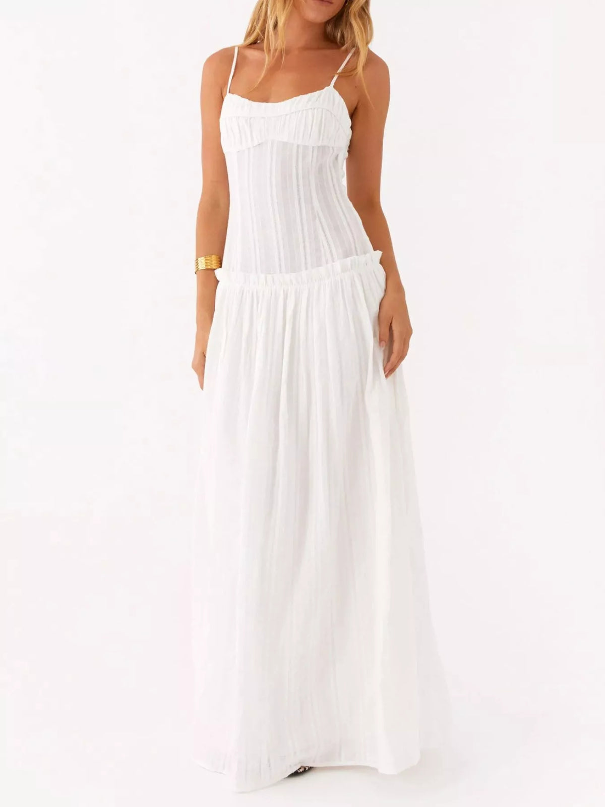 Ruched Spaghetti Strap Maxi Dress Le Eloise Ruched Spaghetti Strap Maxi Dress Le Eloise